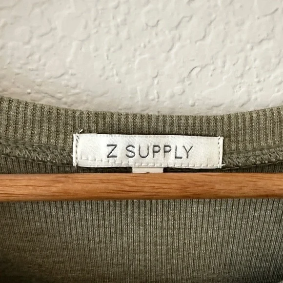 Z Supply Olive Green Triblend Tulip Size S Ruched Tank Dress - Picture 3 of 7